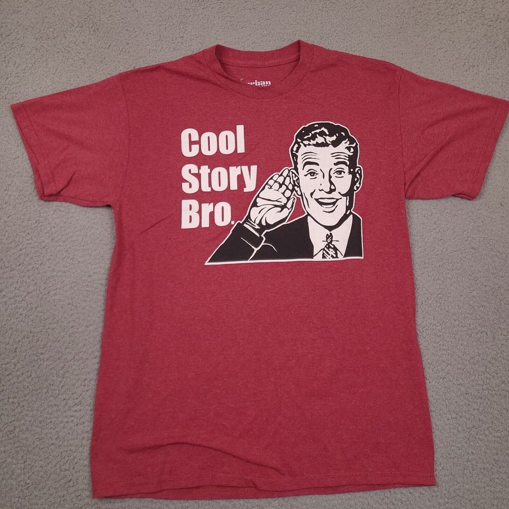 Urban Pipeline T-Shirt Mens Medium Red Cool Story Bro Humor Graphic Print‎